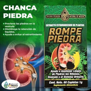 Rompe Piedra Suplemento 60 Caplets 1g. Natural de Mexico