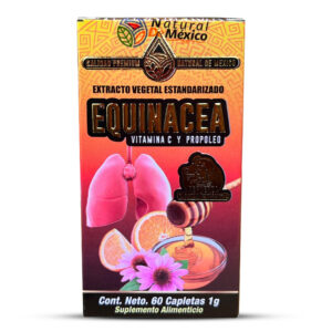 Equinácea Vitamina C y Propóleo Suplemento 60 Capletas 1g. Natural de Mexico