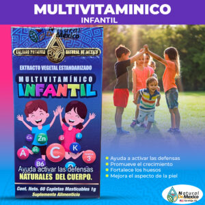 Multivitamínico Infantil 60 Tabletas Masticables 1g.