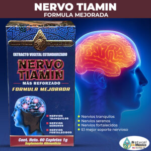 Nervo Tiamin Suplemento 60 Capletas 1g. Natural de Mexico