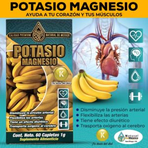 Potasio Magnesio Suplemento 60 Caplets 1g.