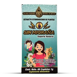 Sin Migraña Suplemento 60 Capletas 1g. Calidad Premium
