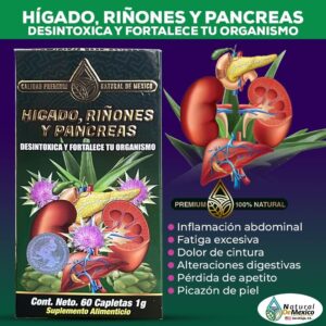 Higado, Riñones y Pancreas Suplemento 60 Capletas 1 g. Calidad Premium