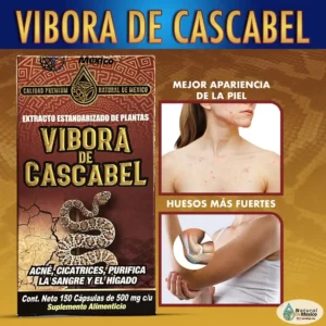 Víbora de Cascabel Suplemento 150 Cápsulas 500 mg.