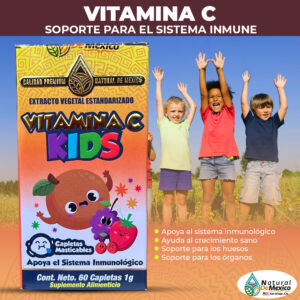 Vitamina C Kids 60 Tabletas Masticables 1g.