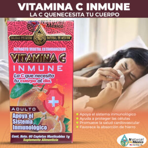 Vitamina C Inmune Suplemento 60 Capletas 1g. Natural de Mexico