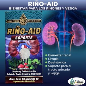 Riño Aid Suplemento 60 Capletas 1g. Natural de Mexico