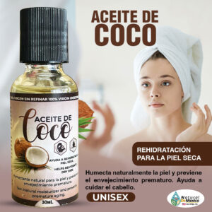 Aceite de Coco Humecta naturalmente la piel y previene el envejecimiento prematuro. El aceite de coco se encarga de restablecer el PH neutro de la piel, ayudando a eliminar la grasa, pero también a mantener nuestra piel hidratada y luminosa.