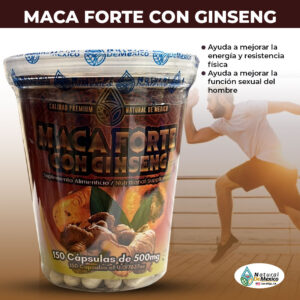 Maca forte con Ginseng Para mejorar la memoria y la concentración, fatiga, el estrés y la ansiedad. Pueden ayudar a regular el sistema nervioso.